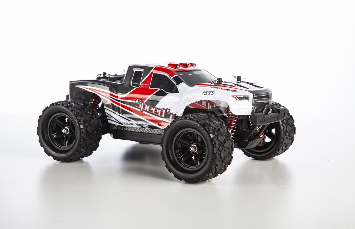 Blijr Speedr - RC Monster Truck 1:18 4WD RTR met extra accu 40km/h - Rood